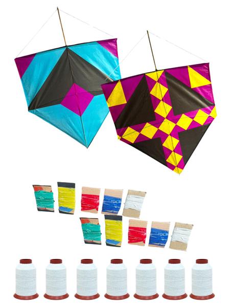 Kit Pipas Atacado 70un + 70 rabiolas + 70 rolo linha dezinho - Blook Imagem de Kit Pipas Atacado 70un + 70 rabiolas + 70 rolo linha dezinho
