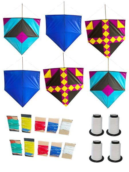 Kit Pipas Atacado 70un + 70 rabiolas + 70 rolo linha dezinho - Blook Imagem de Kit Pipas Atacado 70un + 70 rabiolas + 70 rolo linha dezinho