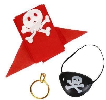 Imagem de Kit Pirata Com Bandana Brinco E Tapa Olho Carnaval Festa