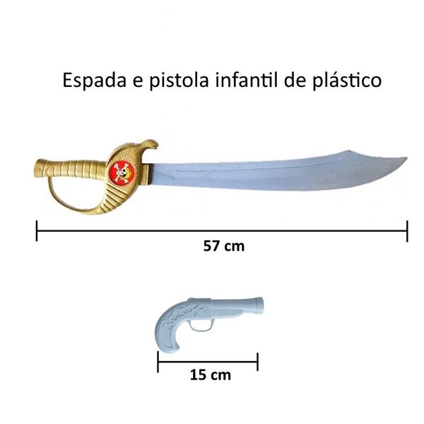 Kit Piratas Caribe com Chapéu Espada e Acessórios Infantil - Toy Master Imagem de Kit Piratas Caribe com Chapéu Espada e Acessórios Infantil