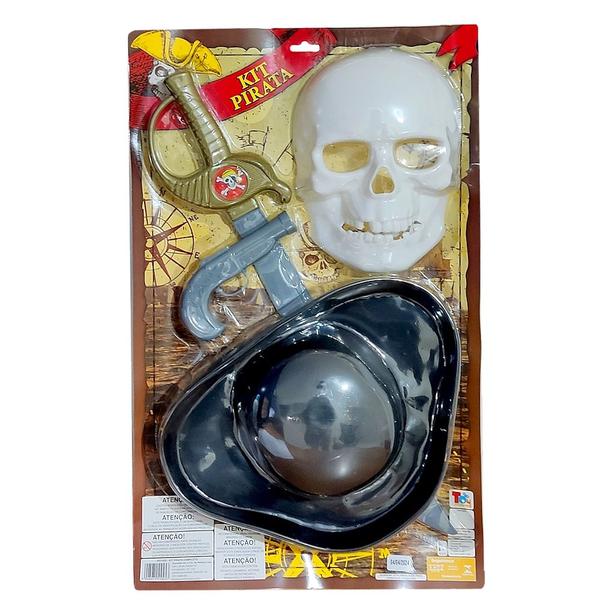 Kit Piratas Caribe com Chapéu Espada e Acessórios Infantil - Toy Master Imagem de Kit Piratas Caribe com Chapéu Espada e Acessórios Infantil