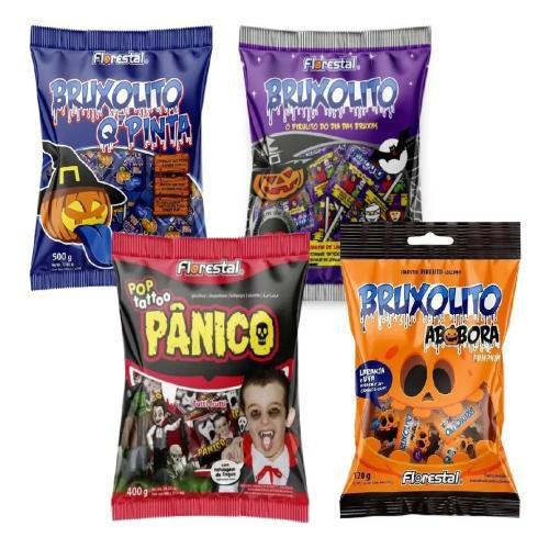 Kit Pirulito bruxolito q'pinta + abóbora + tatuagem + pânico 500g Florestal Imagem de Kit Pirulito bruxolito q'pinta + abóbora + tatuagem + pânico 500g Florestal