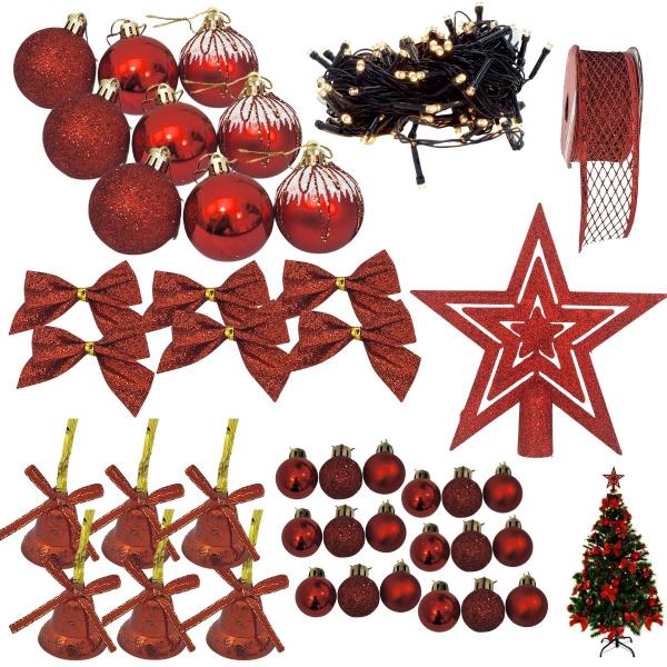 Imagem de Kit Pisca Pisca Colorido Bolinha Sino Estrela Ponta Laço Natal Completo