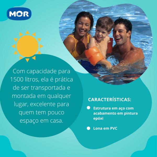 Imagem de Kit Piscina 1500l Mor - Piscina + Capa + Forro+ Lança Agua