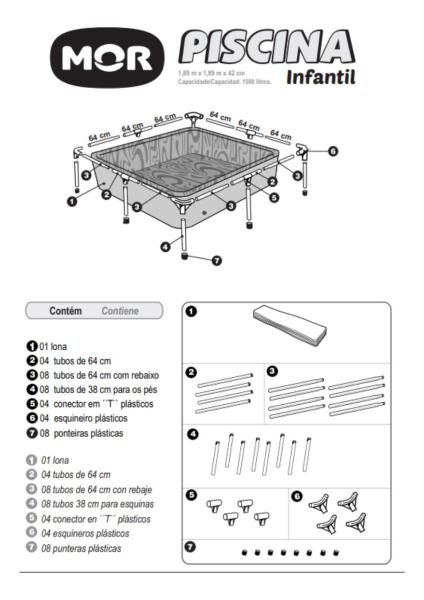 Imagem de Kit Piscina 1500l Mor - Piscina + Capa + Forro+ Lança Agua