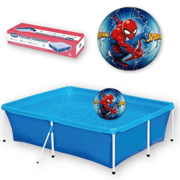 Imagem de Kit Piscina 2000 Litros Mor + Bola Inflavel Homem Aranha