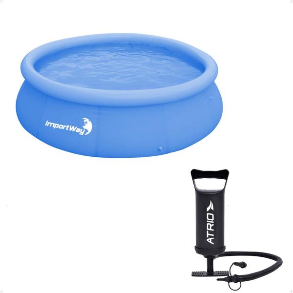 Imagem de Kit Piscina Borda Inflável com Bomba de Ar 1.000 Litros PVC 1,68 m x 51 cm