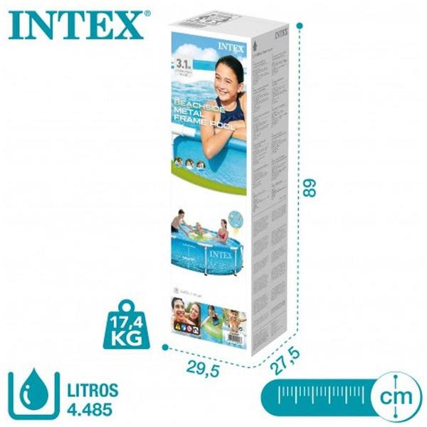 Imagem de Kit Piscina Estrutural Redonda com Bomba Filtrante 127v Beira Mar 4,485l 3,05m de Diâmetro Intex 