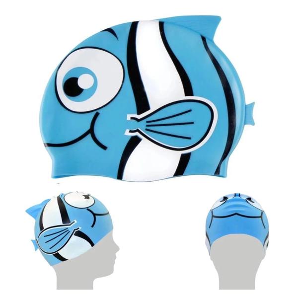 Imagem de Kit Piscina Infantil 1000 L + Touca de Peixinho Azul + Oculos de Natacao Ajustavel  Bel 