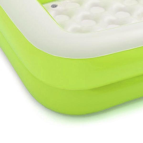 Imagem de Kit Piscina Inflável Bebê Verde Soft Intex + Bomba de Ar Manual