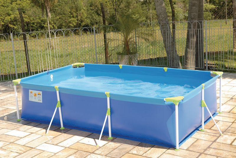 Imagem de Kit Piscina Premium 2500 Litros Retangular Estruturada + Filtro Bomba 2200 L/h - Mor