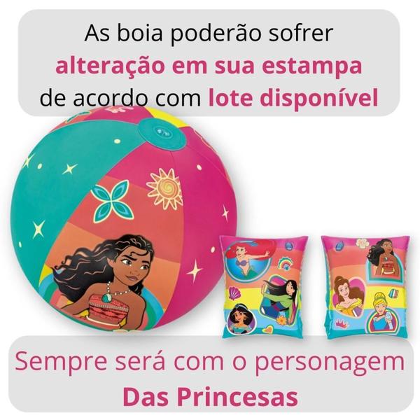 Imagem de Kit Piscina Redonda Inflavel Mor 2400 Lts + Par Boia de Braco Ilustracao Princesas + Bola Inflavel Infantil Princesas