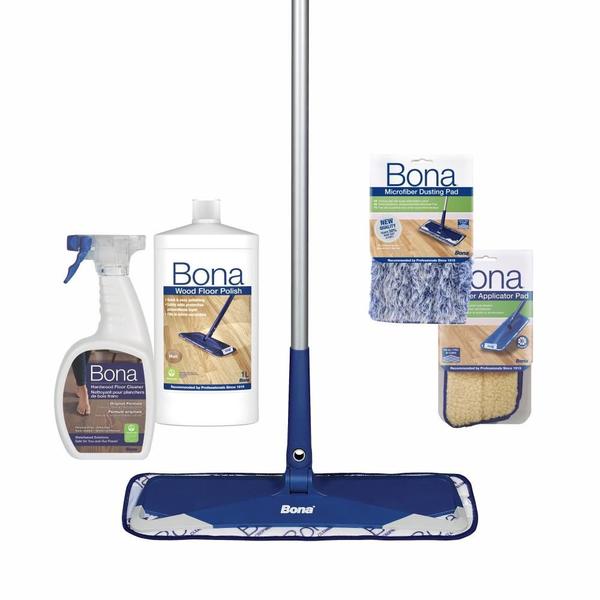 Kit Piso de Madeira: Limpa e Protege (rendimento até 50m2) - Bona Imagem de Kit Piso de Madeira: Limpa e Protege (rendimento até 50m2)