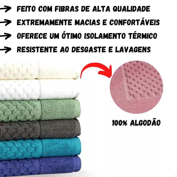 Imagem de Kit Piso Toalha Para Banheiro Dohler Prime Felpudo Jacquard 680g/m² 50x70cm