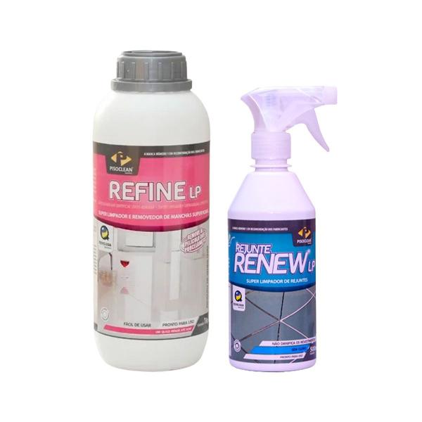 Imagem de Kit Pisoclean Refine LP tira mancha + Limpa Rejunte RENEW Porcelanato