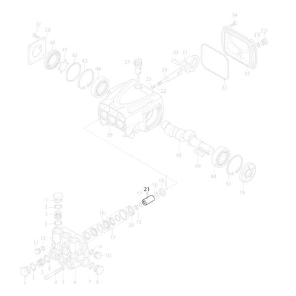 Imagem de Kit Pistão para Bomba 4.8G25 5.5G30 Compatível com Lavajato WAP Term G2 860 FW004622