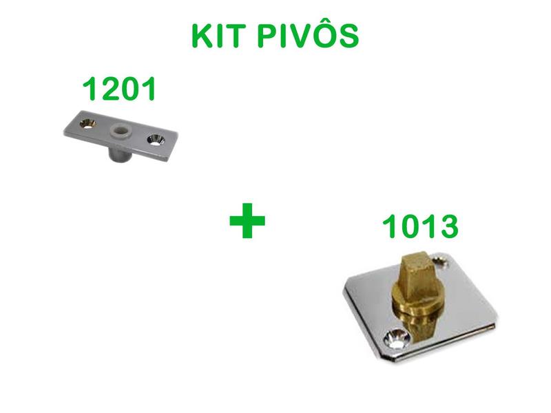 Imagem de Kit pivô e bucha para dobradiças de porta de vidro pivotante