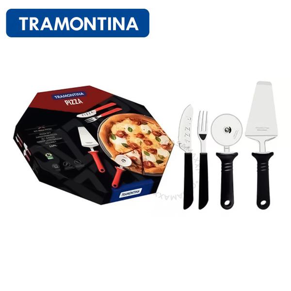 Imagem de Kit Pizza 14 Pc Tramontina Preto Comemoraçao Dia Da Pizza