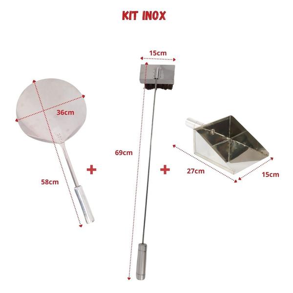 Imagem de Kit Pizzaria Pá Pizza Inox 36cm Churrasqueira e Forno Iglu