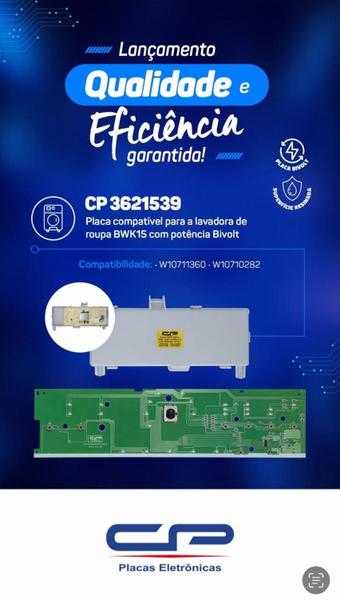 Imagem de Kit Placa Potência com Interface Lavadora Brastemp Compatível Bwk15 W10711360