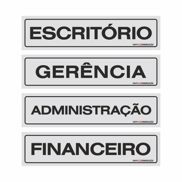 Imagem de Kit Placa Sinalização Escritorio Gerência Administração Financeiro