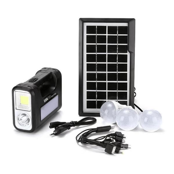 Imagem de Kit Placa Solar Portatil 3 Lâmpadas Led Luz Emergência Sistema De Luz Solar Siada Usb Bivolt