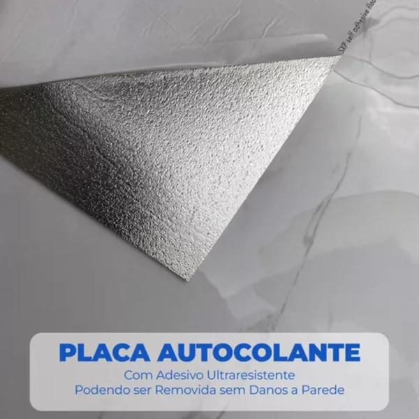 Imagem de Kit Placas adesivas De Parede 3d Painel Marmore Autocolante Vinílico Banheiro Cozinha 60x30