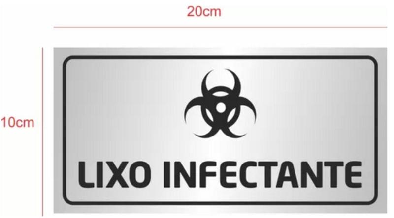 Imagem de Kit Placas de Lixo Comum e Infectante em Alumínio - 20x10cm