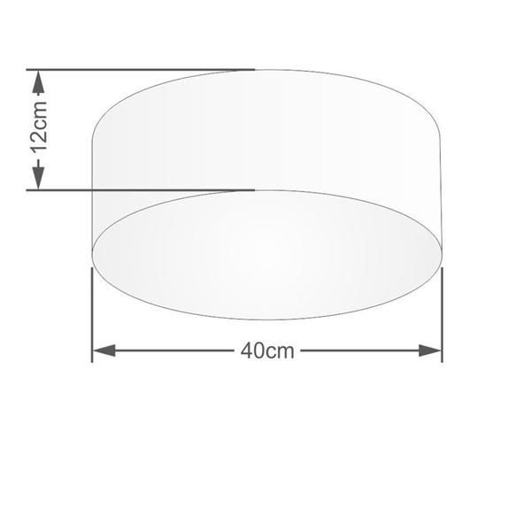 Imagem de Kit Plafon Cilíndrico Md-3005 e Pendente Md-4019 Cúpula em Tecido 40cm Palha - Bivolt