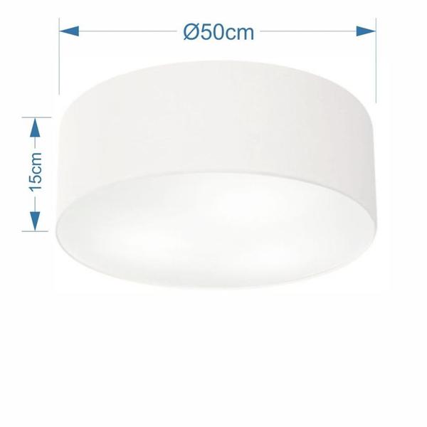 Imagem de Kit Plafon Md-3014 Pendente Md-4049 Cúpula em Tecido 50cm Branco - Bivolt