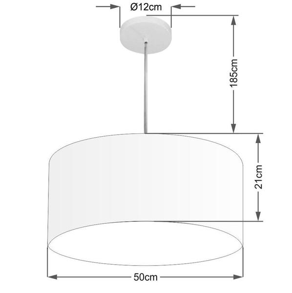 Imagem de Kit Plafon Md-3014 Pendente Md-4049 Cúpula em Tecido 50cm Linho Bege - Bivolt