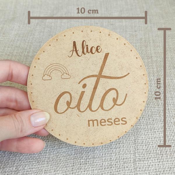 Imagem de Kit Plaquinhas Mesversário Personalizado Bebês Fotos MDF laser Tema Céu