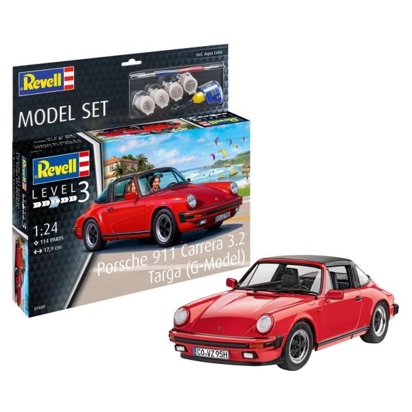 Imagem de Kit Plástico Model Set Porsche 911 Carrera 3.2 Targa 1/24 Revell 67689