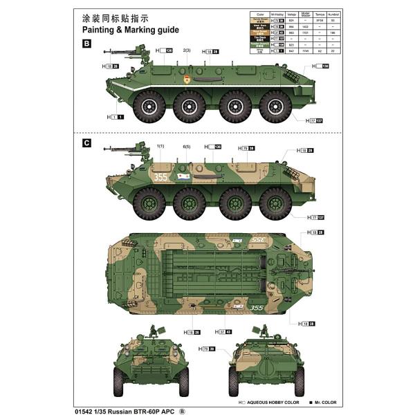 Imagem de Kit Plástico Veículo De Transporte Blindado Russo Btr-60P 1/35 Trumpeter Tpr 01542