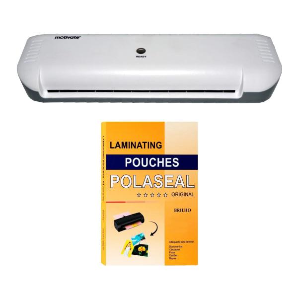 Imagem de Kit Plastificadora Laminadora 110v e Polaseal A4 0,05 100und