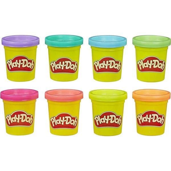 Imagem de Kit Play-Doh Com 8 Potes de Massinha de Modelar Sortidos Cores Neon - Hasbro - E5044