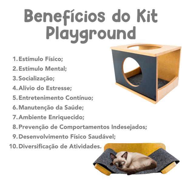 Imagem de Kit Playground Frente Redonda 9pçs 2 Nichos 2 Degraus G 2 Degraus M, 2 Degraus P, 1 Rede