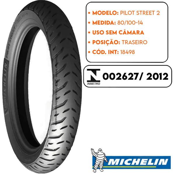 Imagem de Kit Pneu 60 100 17 + 80 100 14 Michelin Pilot Street 2