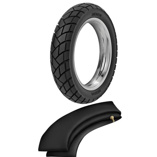 Imagem de Kit Pneu Honda Bis Pop 80/100-14 R34 Rinaldi + Camara RH14