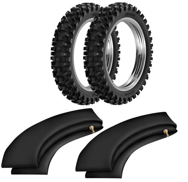 Imagem de Kit Pneu Moto Cross Trilha 110/100-18 + 80/100-21 Rw33 Rinaldi