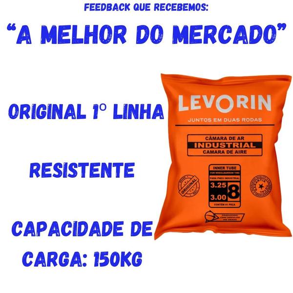 Imagem de Kit Pneu Para Carrinho De Mão 3,25x8 Colson + Câmara Levorin