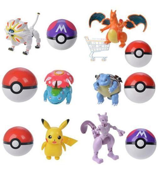 Imagem de Kit Pokemon Articulado E Pokebola Brinquedo Montar Crianças