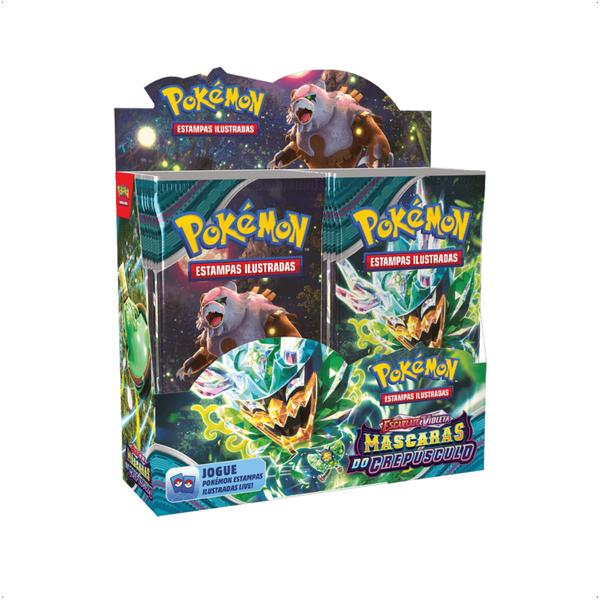 Imagem de Kit Pokemon Booster Box (Caixa c/ 36 pacotes) EV6 Máscaras de Crepúsculo Copag + Color Addict kids