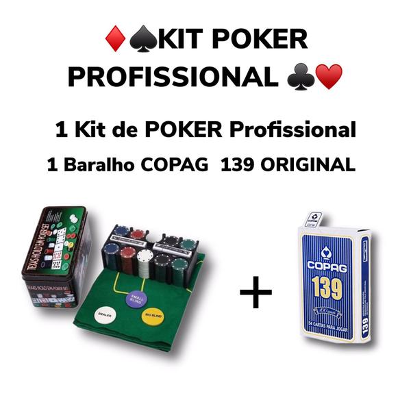 Imagem de Kit Poker Profissional + Baralho Copag 139 Original