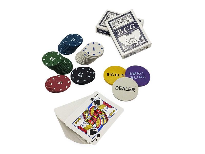 Imagem de Kit Poker Profissional Texas Hold'em Com 200 Fichas Numeradas 2 Baralhos Tapete de Feltro e Botões Dealer