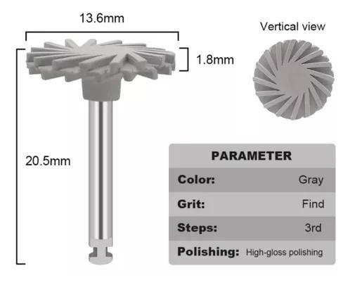 Imagem de Kit Polimento Dental Borracha Diamantado Espiral Para Resina