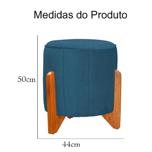 Imagem de Kit Poltrona Amamentação Balanço + Puff Suede Azul Claro - Belliv Decor