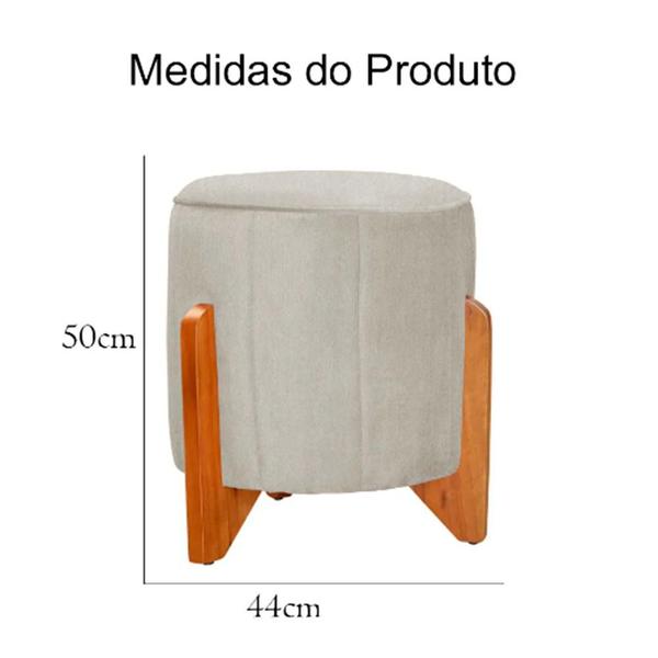 Imagem de Kit Poltrona Amamentação Balanço + Puff Suede Bege - Vallisa Decor