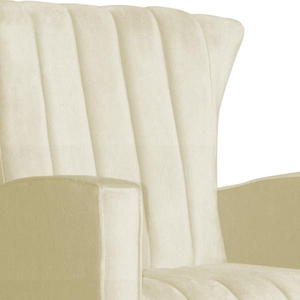 Kit Poltrona Amamentação Balanço + Puff Suede Marfim - Belliv Decor Imagem de Kit Poltrona Amamentação Balanço + Puff Suede Marfim - Belliv Decor