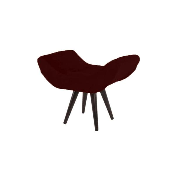 Imagem de Kit Poltrona Cadeira + Puff Maisa Decorativo Para Recepção Sala Estar Suede Bordo - LM DECOR